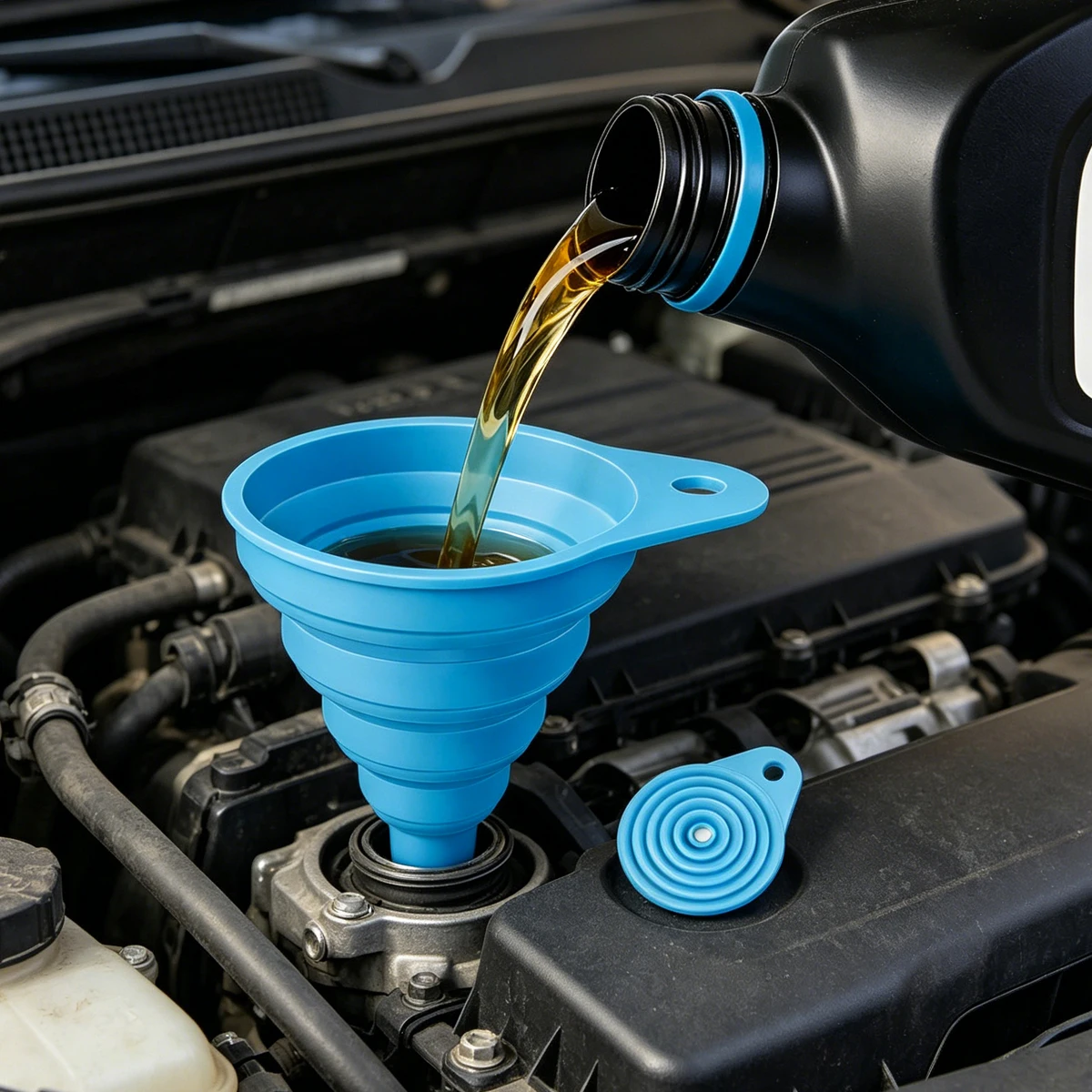 Foldable Funnel Accessories Auto Motorcycle Oil Car Tool Automotive Mechanical Tools Vw Camion Workshop Equipment Parts Special