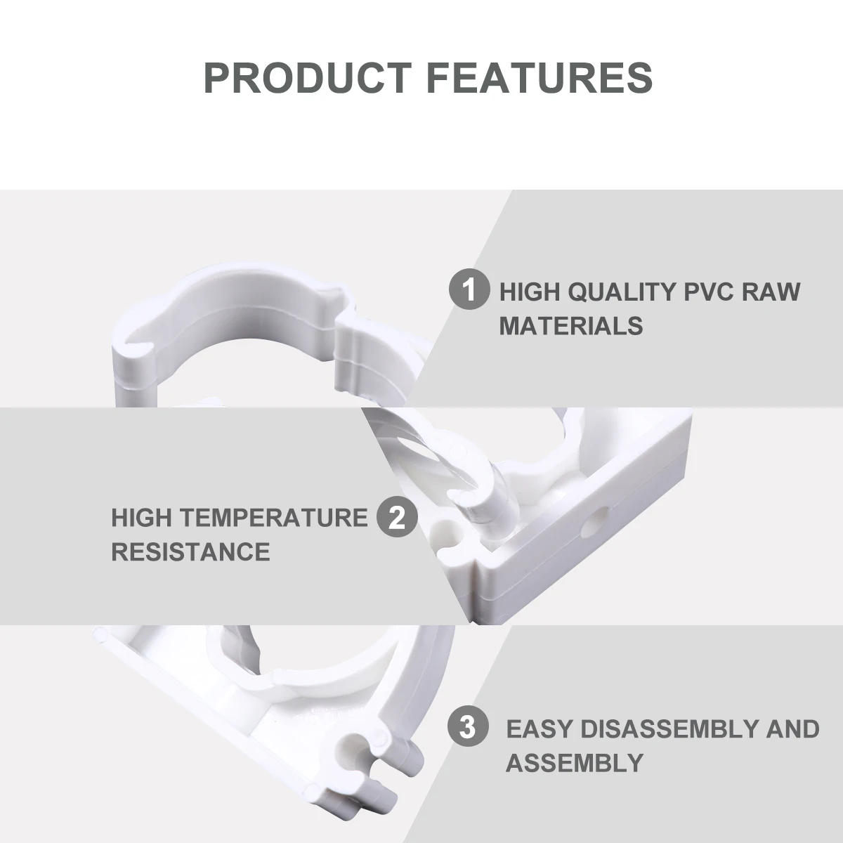 

10 Pcs Water Pipe Card Support Hangers Tube Clamps Stainless Steel Tubing Installation Plastic Clip