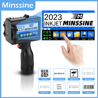 Portable 12.7mm Handheld Inkjet Printer QR Barcode Batch Number Logo Expiry Date Label Printer Gun 25 Languages Non-encrypted