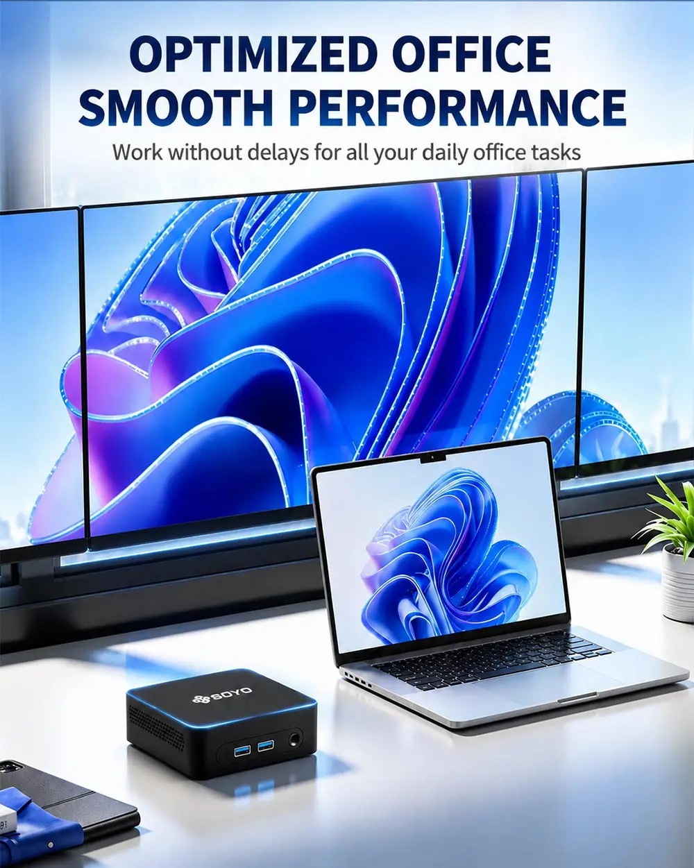 Soyo Mini Pc Y5 Plus Intel Core I7 4Th Gen 8Gb Ram 128Gb Rom Windows 11 Pro Wifi Bt4.2 Mini Desktop Computer Hd Graphics HDMI Display Rj45 Lan Usb3.0 Silent Cooling Home Office Business Portable Mini Host