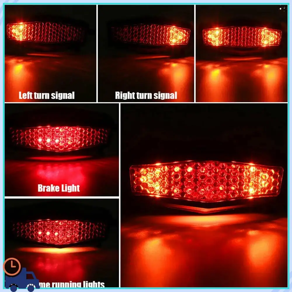 

5 In 1 Motorcycle LED Turn Signals Stop Rear Tail Brake Light License Plate Universal Red