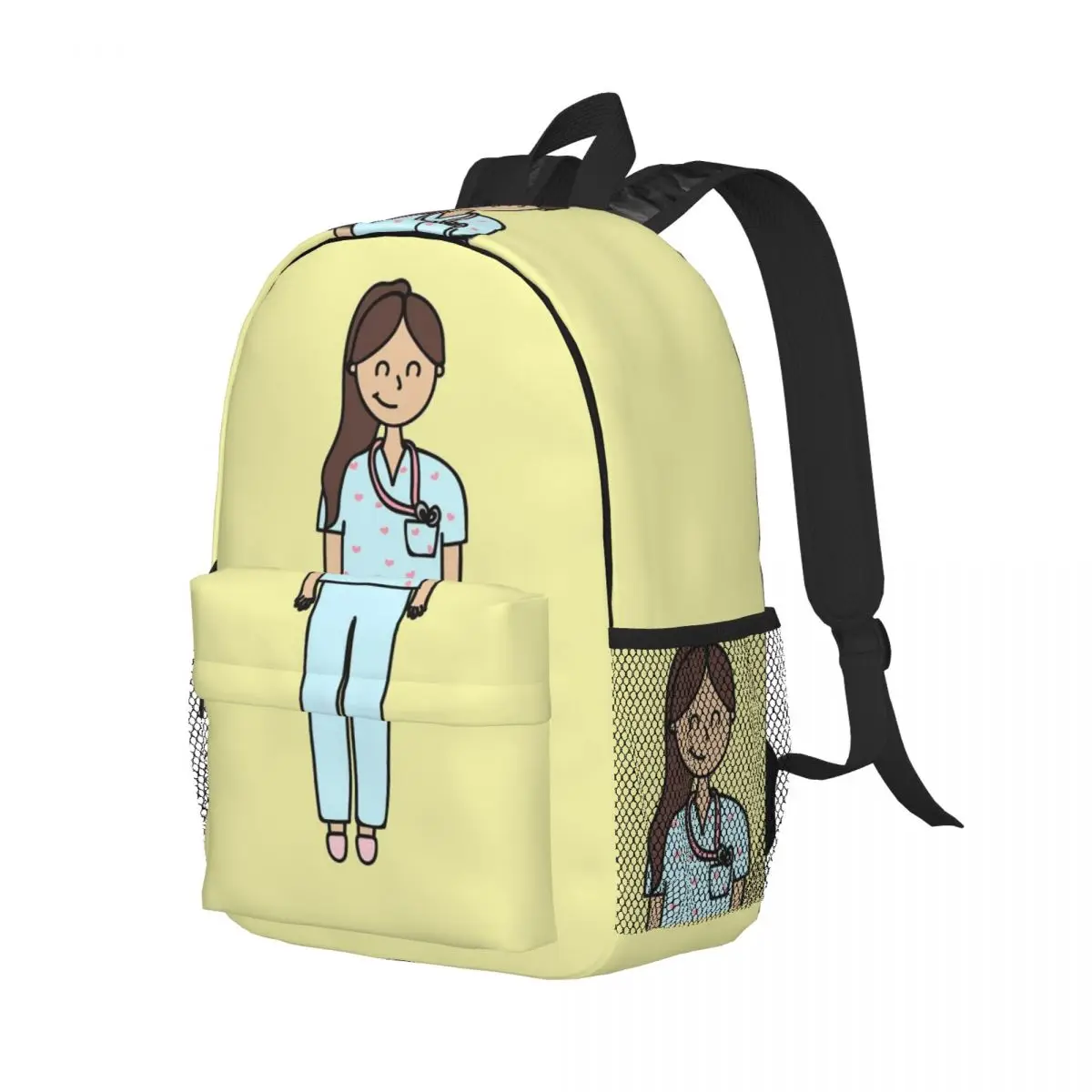 

Enfermera En Apuros Backpack Student Boys Girls BookBag Children School Bag Computer Shoulder Bags for Men Women