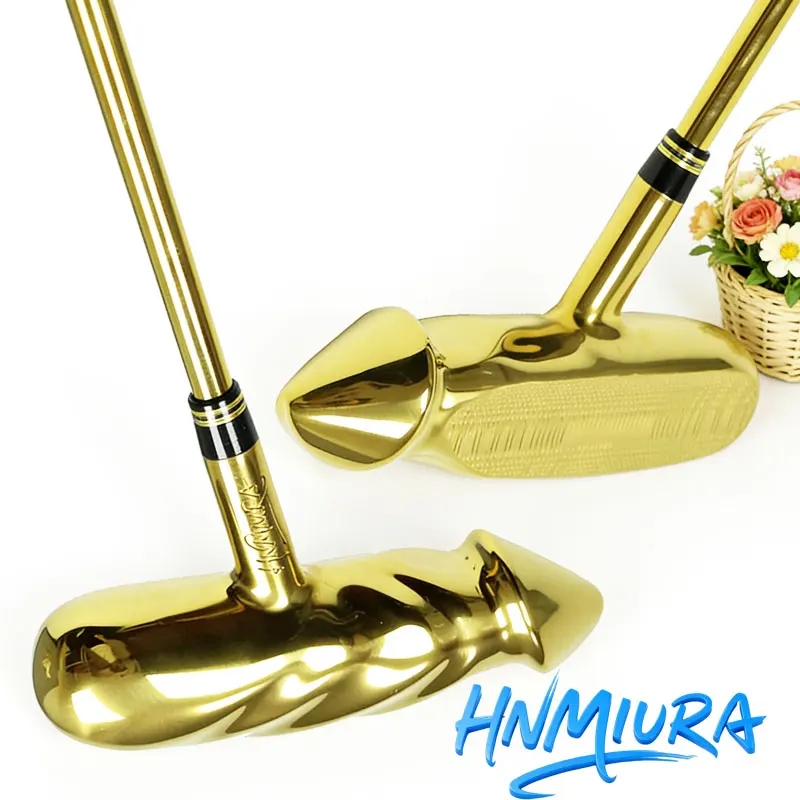 Fotografia 3: Tacos de Golfe Unissex, Putter de Golfe Dourado para Destros, Putter de Golfe com Formato Especial, Eixo de Aço, Comprimento de 33, 34 ou 35 Polegadas