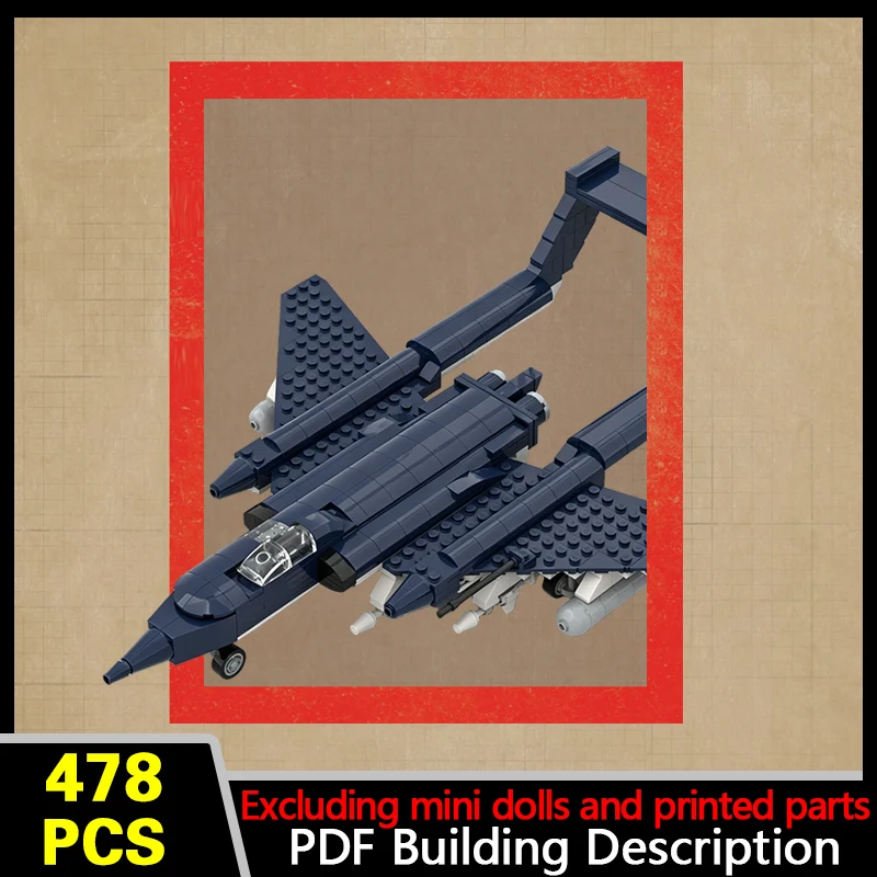 DH.110 Jet Interceptor Model MOC Building Bricks War Equipment Modular Technology Gifts Holiday Assemble Children Toys Suit