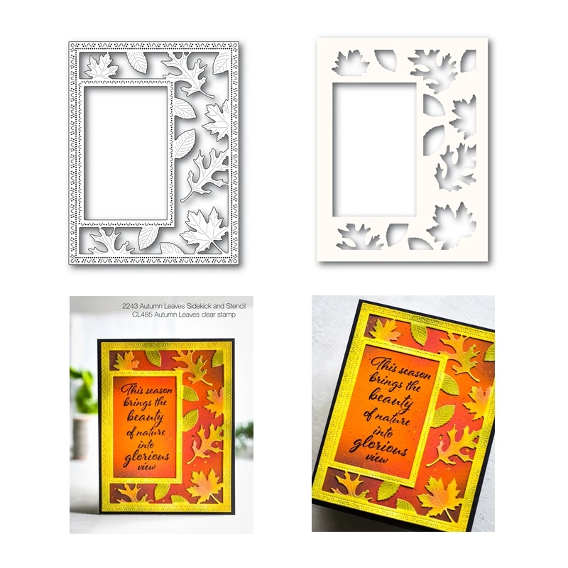 

Autumn Leaves Sidekick Frame Cutting Dies Stencils for New August 2022 Scrapbooking Paper Making Frame Card Craft Supplies