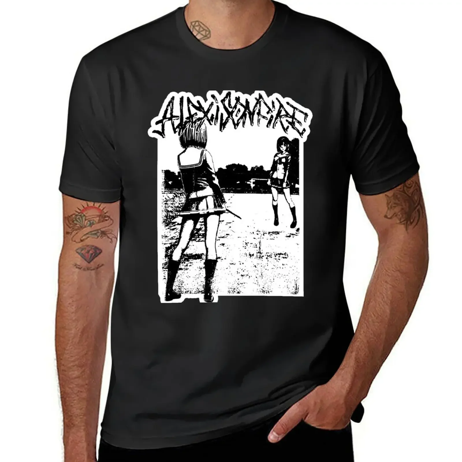 

Alexisonfire Merch Anime Knife Fight T-Shirt street wear shirts graphic mens t shirts top quality