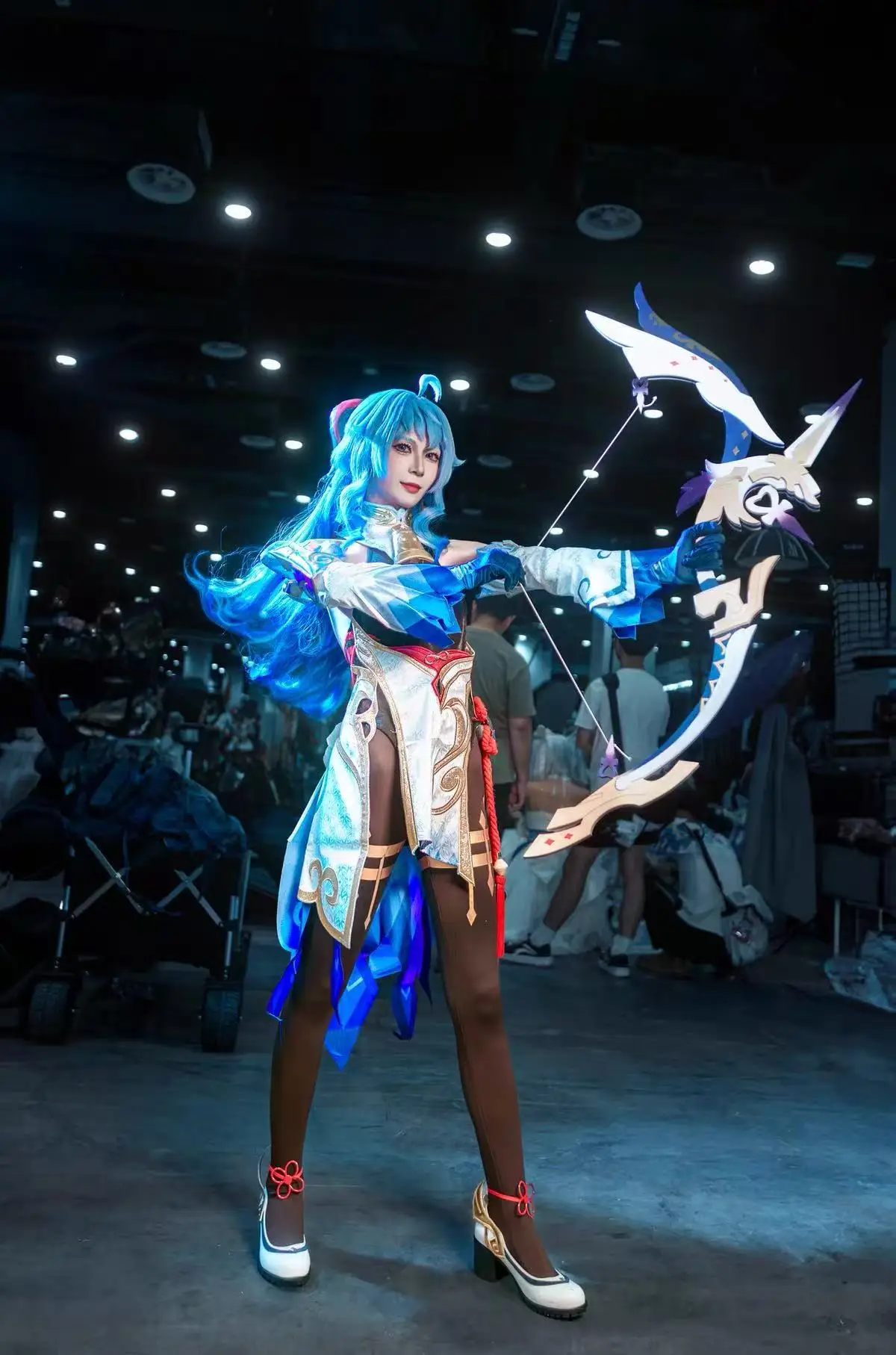 Arco y Flecha de Ganyu, Accesorio de Cosplay del Juego Genshin Impact, Disfraz para Halloween, Navidad y Fiestas