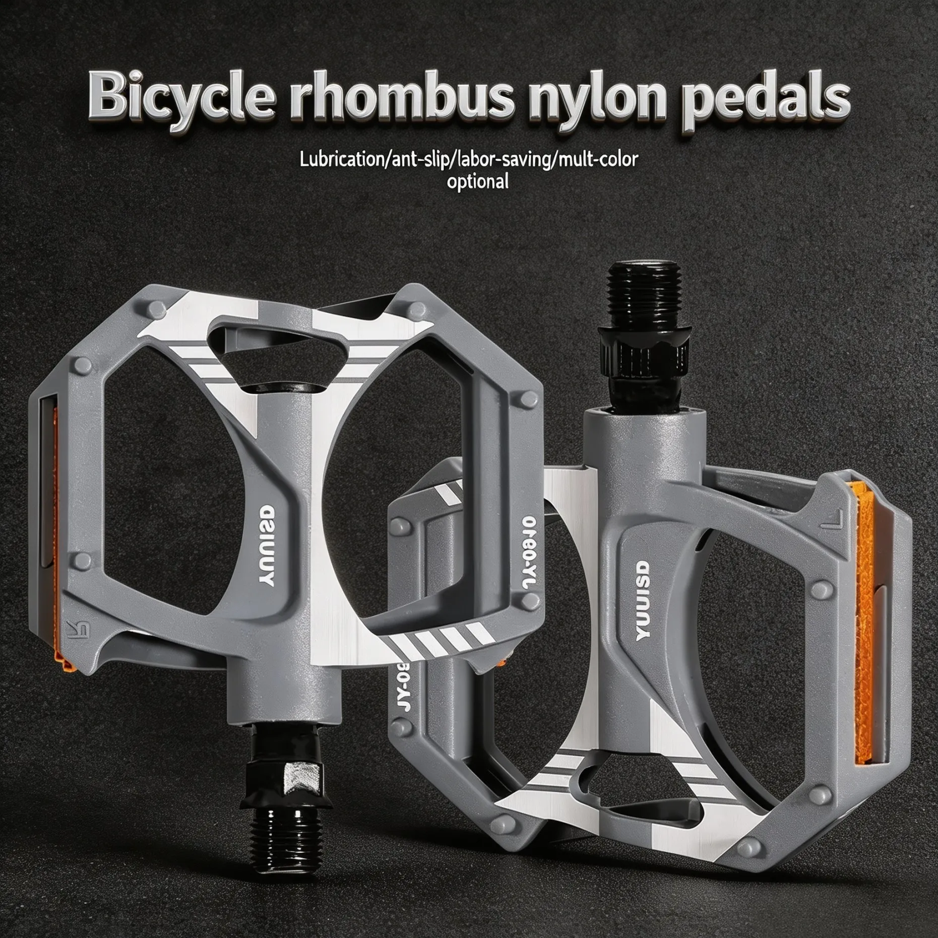 YUUISD Leichte Nylon-Fahrradpedale, Diamant-Plattform-Flachpedale, Dual-DU-Lager Fahrradpedale für MTB, Rennrad und Radfahren