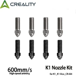 CREALITY New Copper Alloy K1 Nozzle Kit Supporting High-speed Printing Speed of 600mm/s for K1_K1 Max_CR-M4 3d Printer Parts