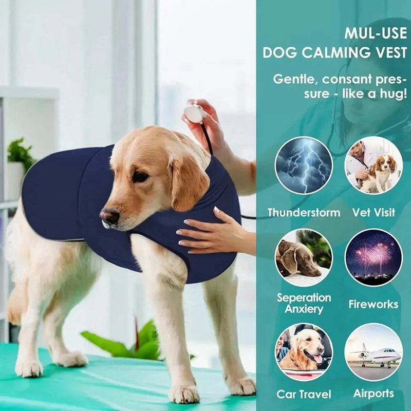 BAAG-Жилет тревоги для собак, громовая куртка для больших собак, успокаивающая куртка с капюшоном, куртка тревоги для собак, толстовки для собак от шума