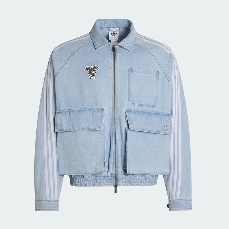 Adidas genuine clover men's sports loose jacket denim jacket KX4824