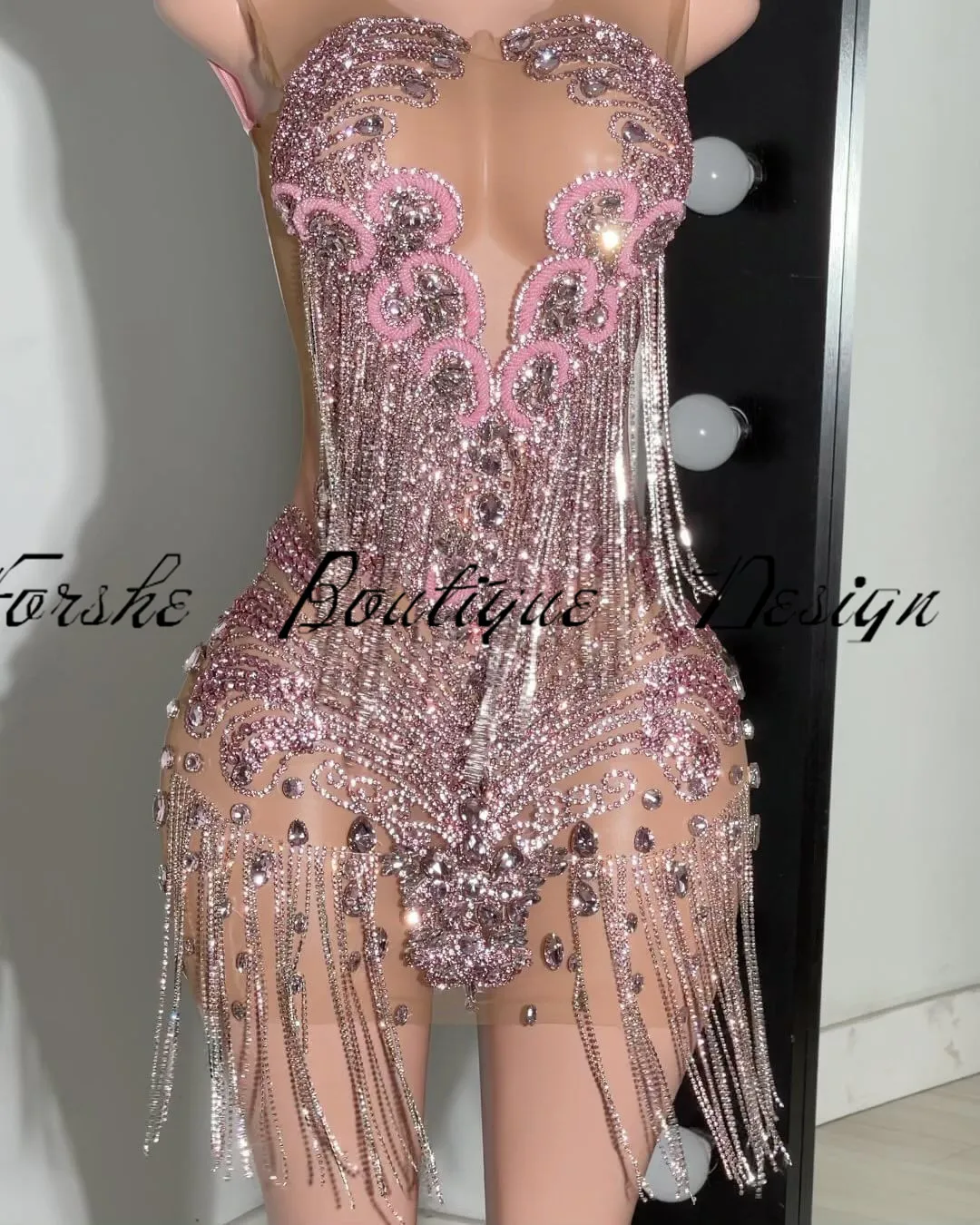 Customized Sexy Gold Diamond Short Prom Dresses 2025 Scoop Girl Birthday Outfits See Through Vestido Gala Outfit