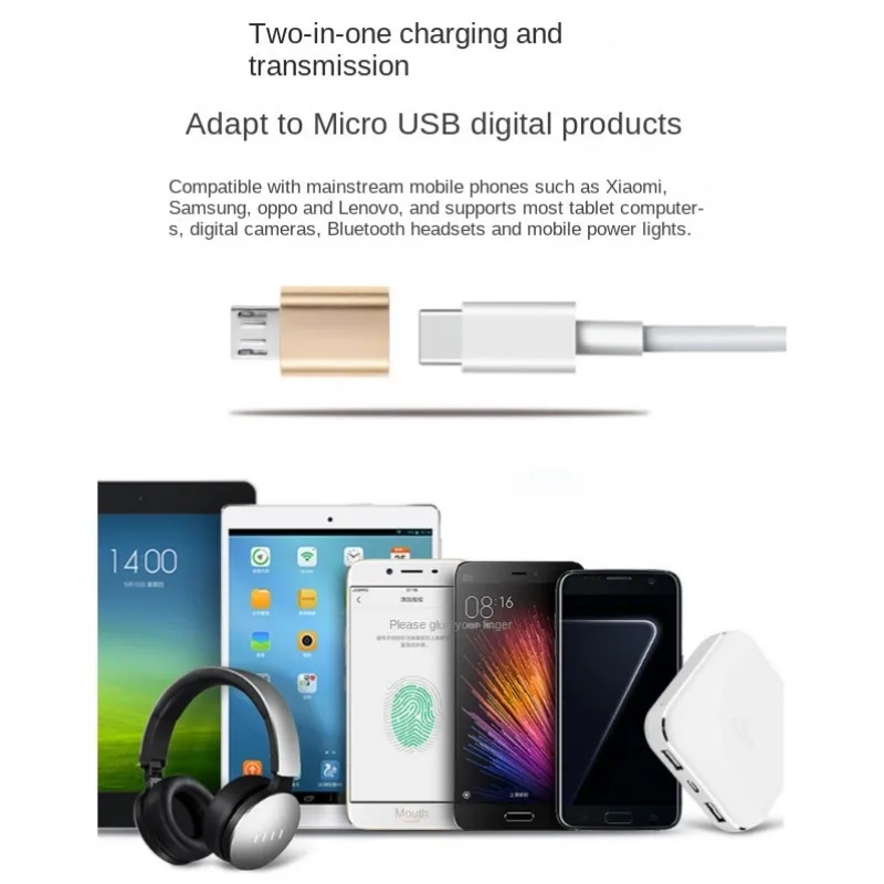 USB نوع C أنثى إلى مايكرو USB ذكر محول موصل ، شاحن ، محولات نقل البيانات ، V8 الشحن #4