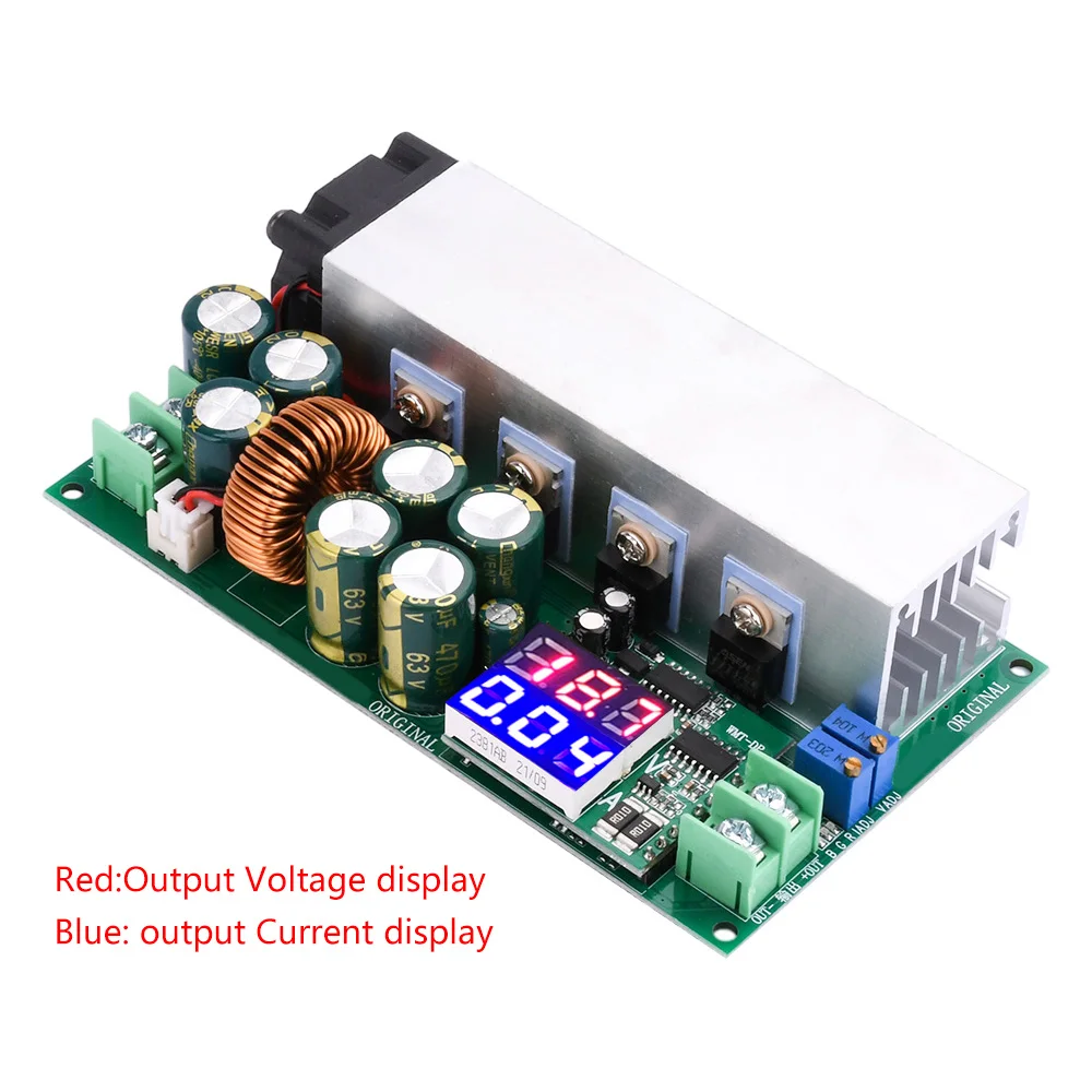 DC12-80V 20A Step-down Board Adjustable Constant Voltage Current Buck Converter Power Supply Module LED Voltage Current Display