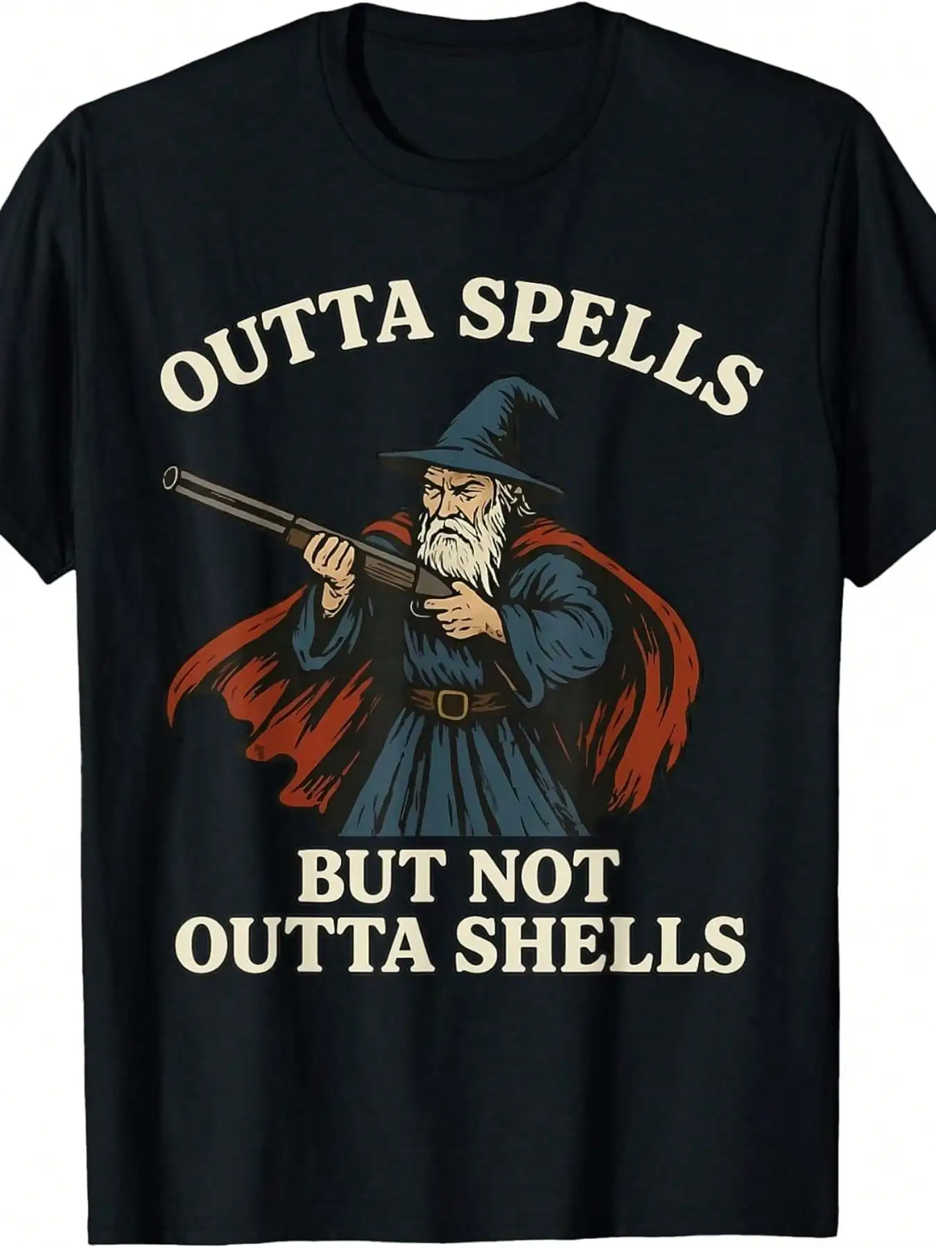 No Magic, No Results Wizard Fantasy-Shirt | Fashion Boutique, Casual Wear, Round Neck, Vintage Style, Regular Fit