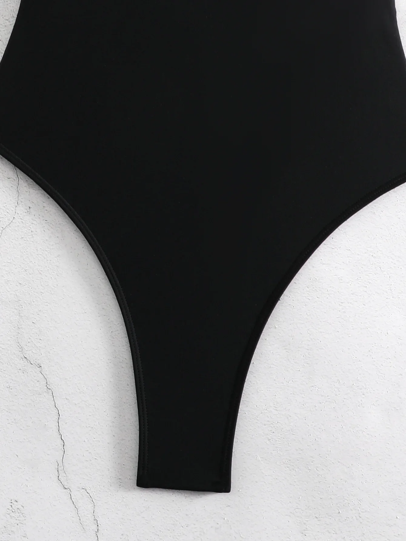 Sexy White Black Patchwork Swimsuit One Piece V-neck Bodysuits Back Hollow Bikini High Waist Thong Swimwear Bathing Suit Biquini