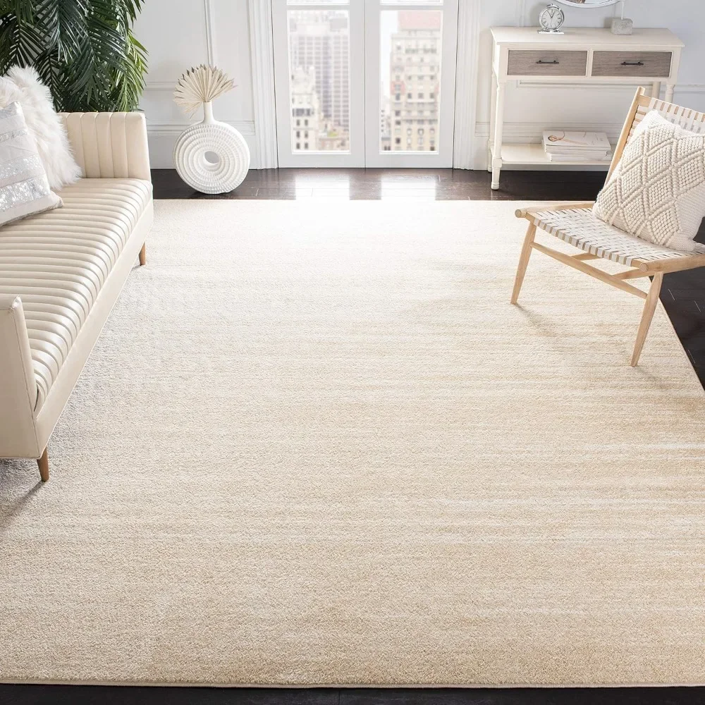 Collection Area Rug - 8' x 10', Champagne & Cream, Modern Ombre Design, Non-Shedding & Easy Care