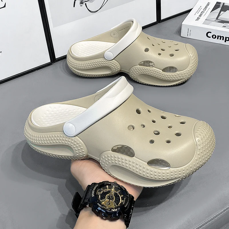 

Men's and Women's 2025 Summer New Couple Outdoor Men's Beach Non-Slip Sandals Baotou Half Slippers