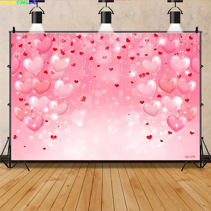 

Vinyl Custom Valentine's Day Photography Backdrops Props Lover Rose Flower Wall Wedding Store Front Dream Photo Background AL-15