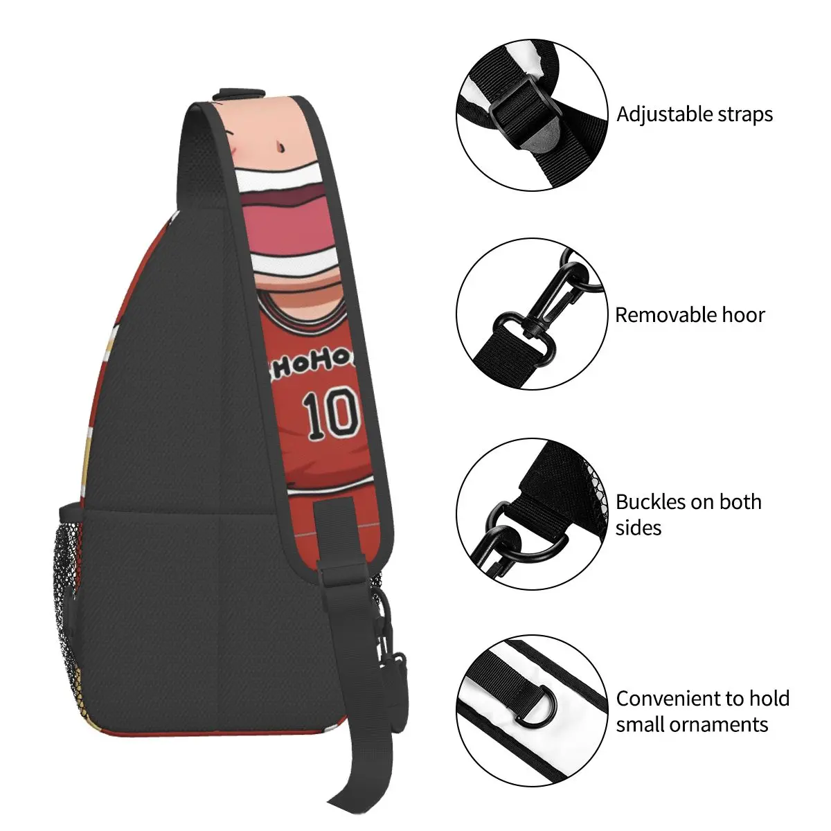 Slams-Dunks Anime Cartoon Manga Umhängetasche SmallChest Bag Schulterrucksack Tagesrucksack für Reisen Wandern Radfahren Pack