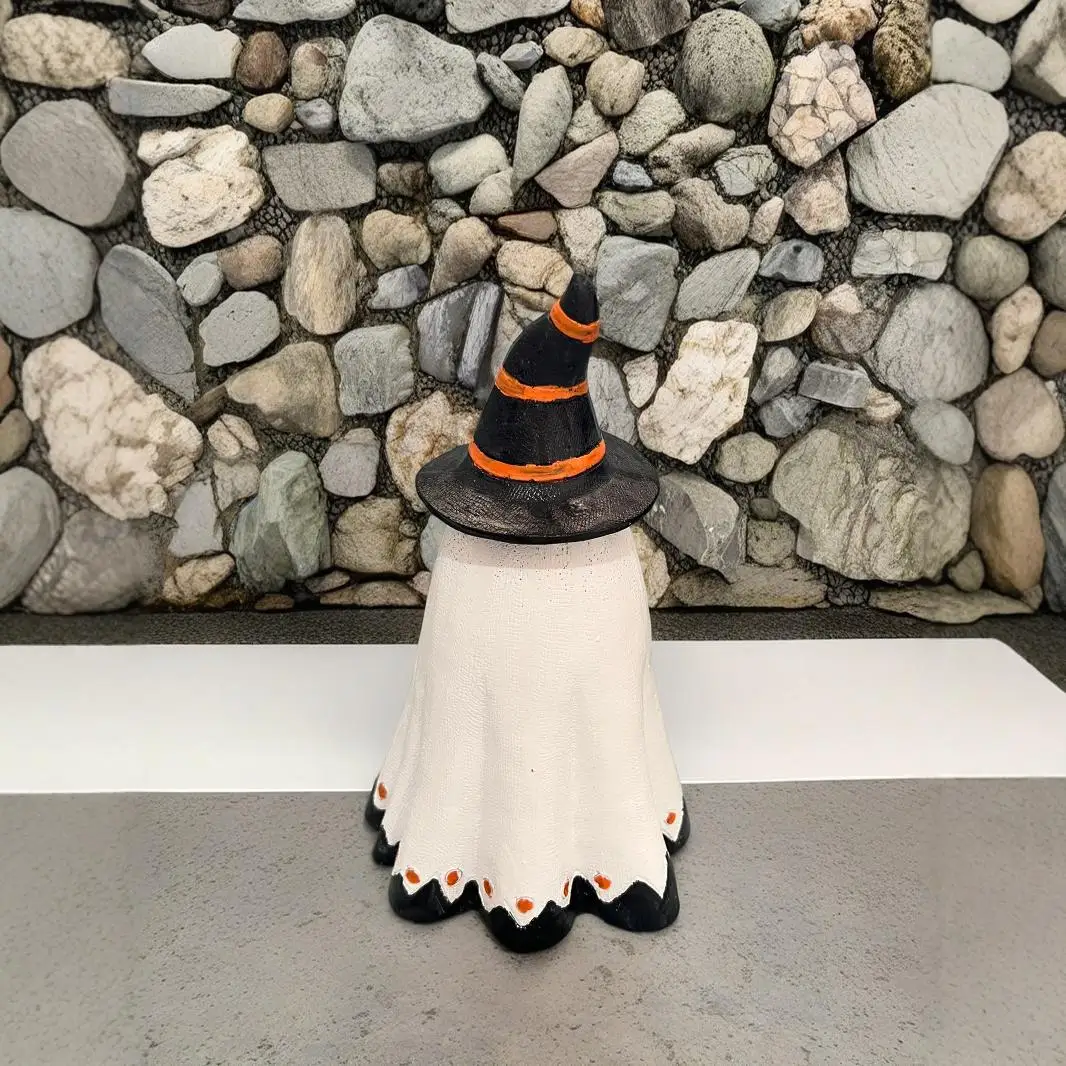 

Resin Ghost Hugging Pumpkin Figurine Halloween Gift Set Witch Hat Desktop Sculpture Spooky Home Decor for Party Favors