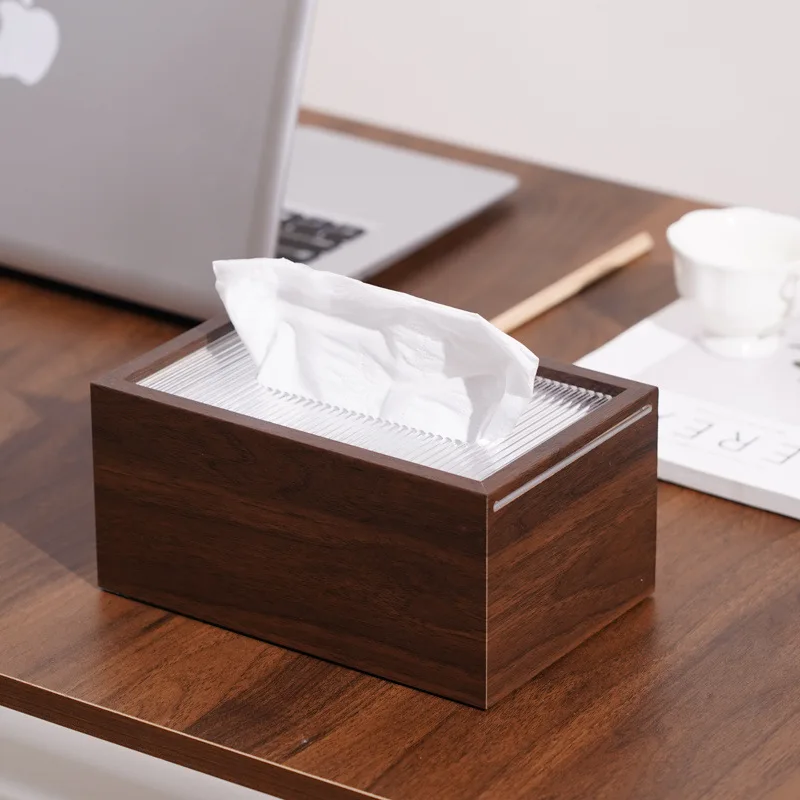 

North American black walnut tissue box, high-end desktop paper box, retro square light luxury for home, living room, and office