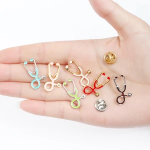 Ärzte Krankenschwestern Mini Stethoskop Broschen Broschen Pins Jacken Mantel Stellbeutel Button Collar Embleme Geschenke Medien Medien Medien 6 Hauptverkaufskrankenpflege Garrote - №1