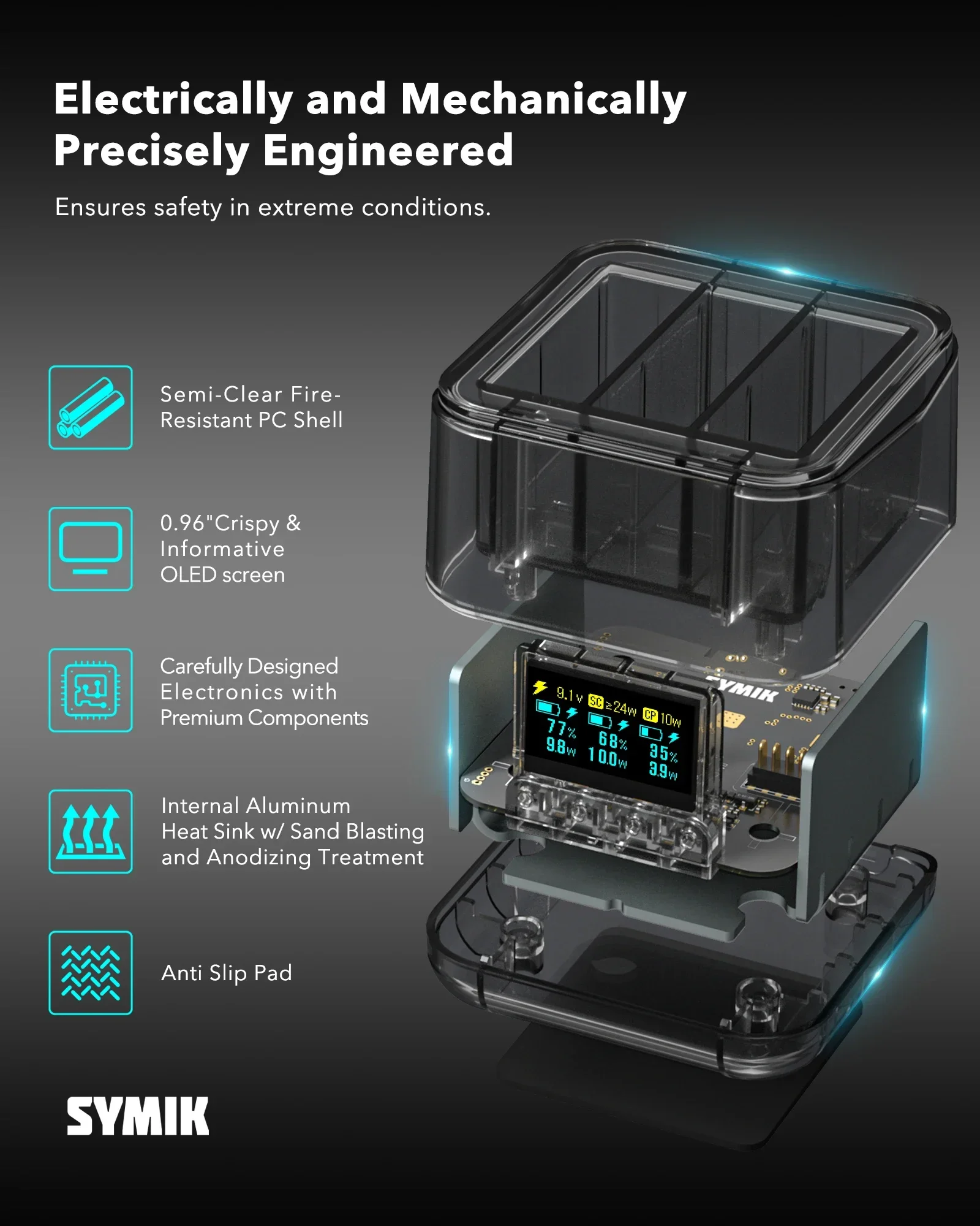 

Fast Charging Hub For Insta360 Ace Pro/Ace Pro 2 Battery Charger Three Port Charging Case Electricity Detection Intelligent OLED