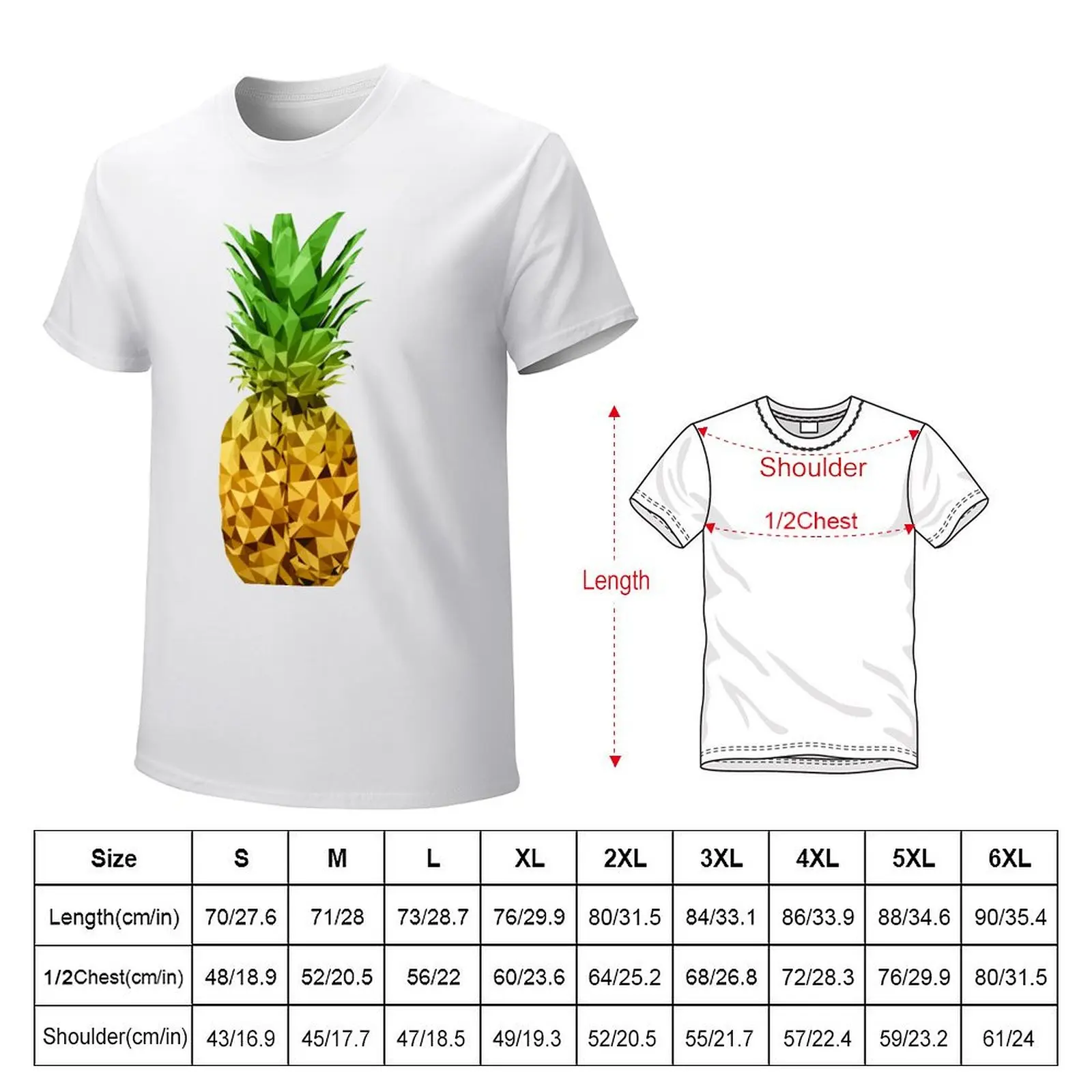 Low Polygon Pineapple T-Shirt summer clothes customizeds sweat oversized black t-shirts for men