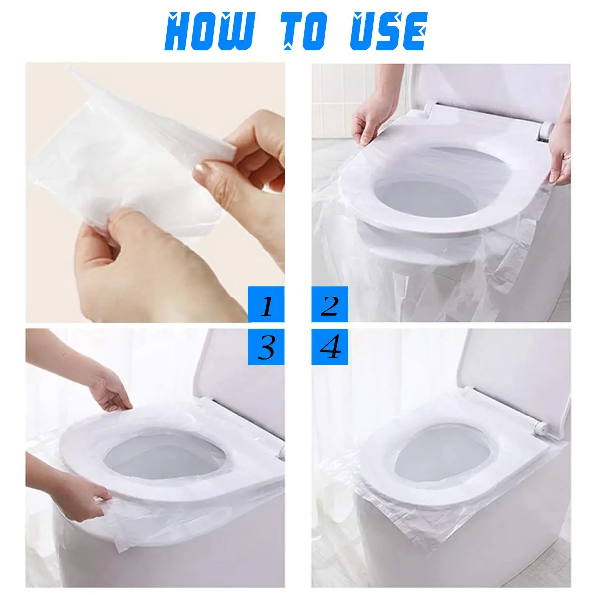 50 PCS Travel Disposable Toilet Seat Cover Waterproof Portable WC Pad Toilet Mat for Baby Pregnant Mom,Independent Packing