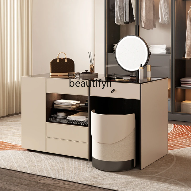 

Italian Minimalist Dressing Table Cloakroom Jewelry Zhongdao Counter Integrated Bedroom and Household Light Luxury