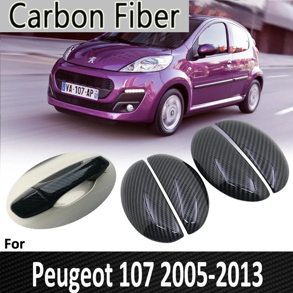 

Black Carbon Fiber for Peugeot 107 2005 2006 2007 2008 2009 2010 2011 2012 2013 Door Handle Cover Sticker Car Accessories