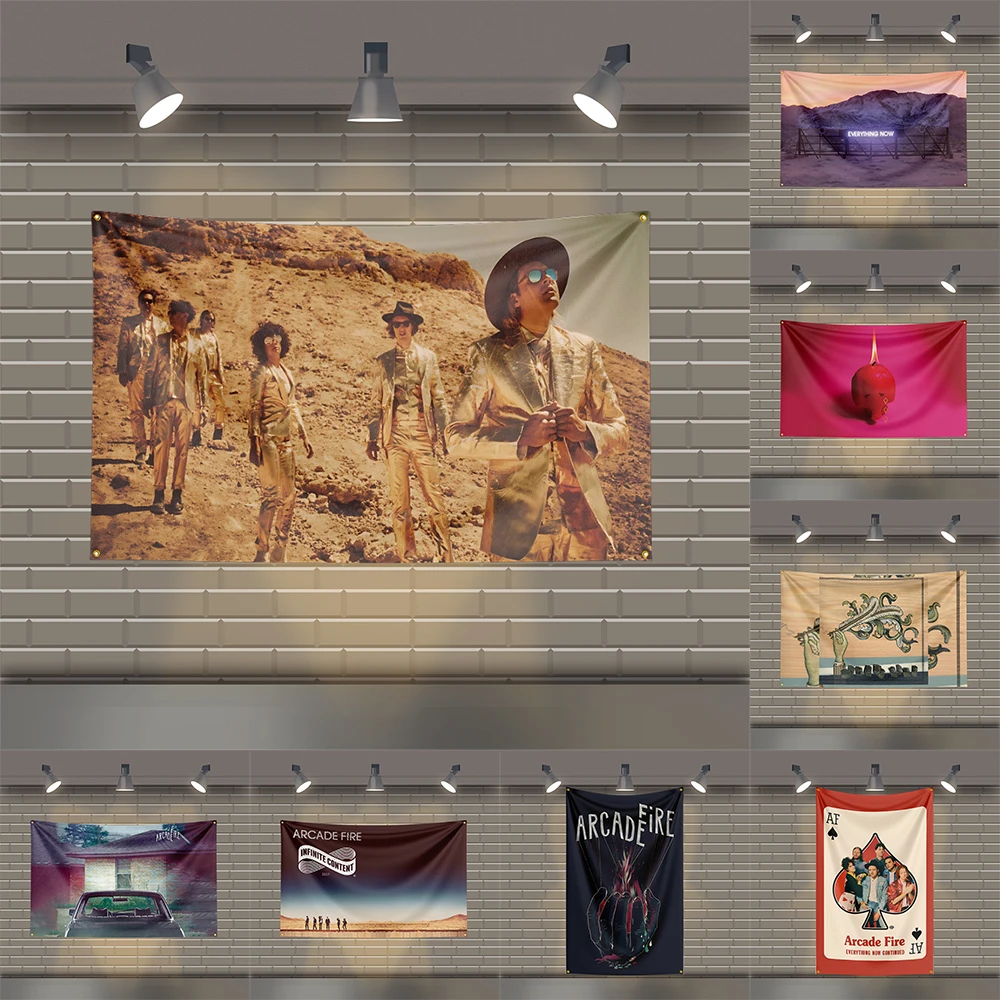 

3x5 Ft A-Arcade Fires Heavy Metal Band Flag Rock Music Wall Banner for Bedroom Studio Bar Concert Outdoor Decor