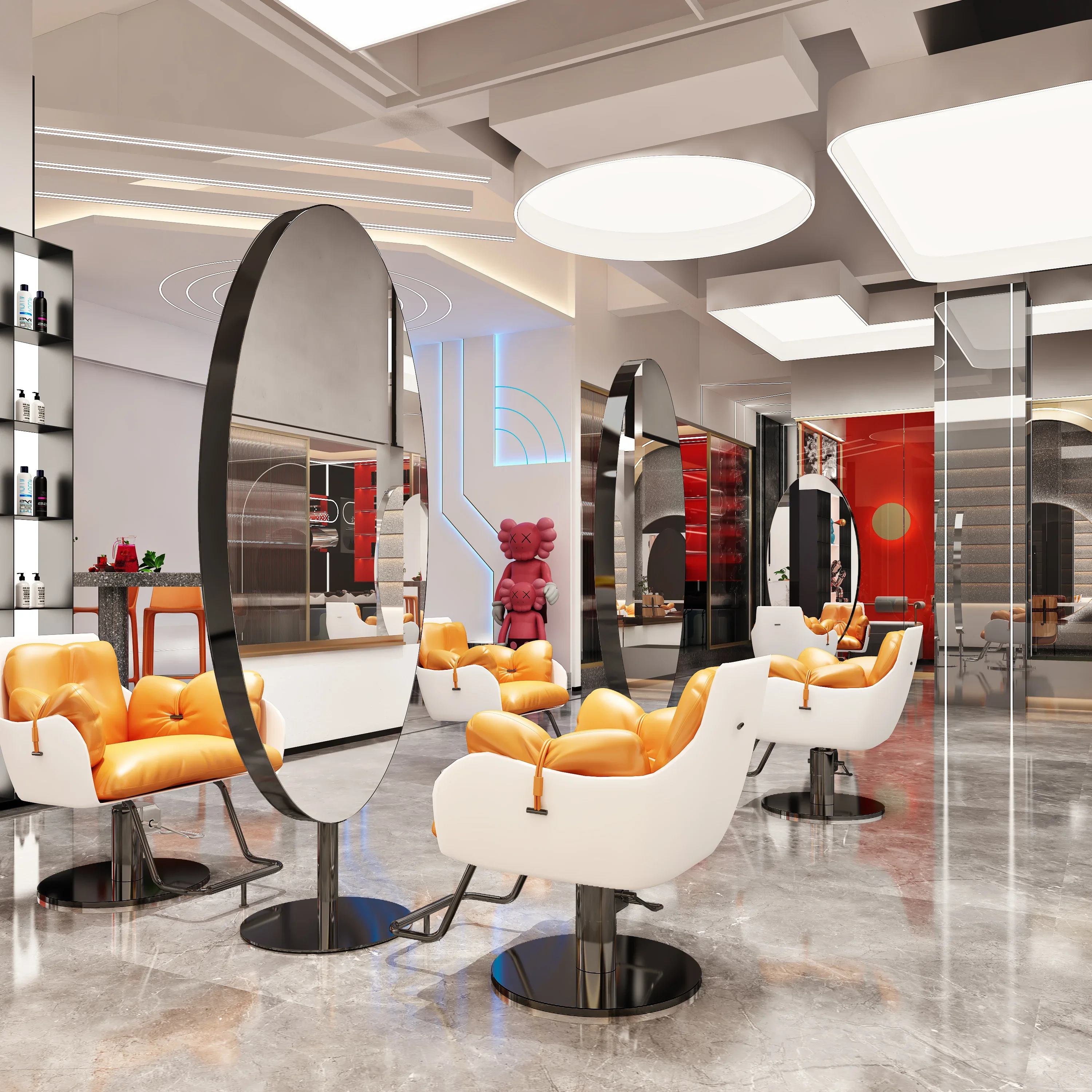 Wall Mounted Salon Furniture Hairdressing Salon Mirror Use In Beauty Salon Mirror Station