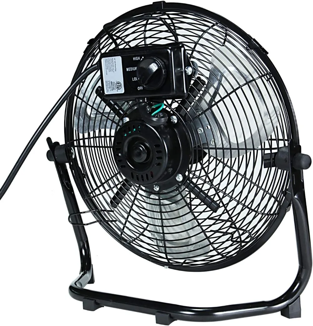 Simple Luxury 12-Inch 3-Speed High-Speed Heavy-Duty Metal Industrial Floor Fan with Quiet Vibration