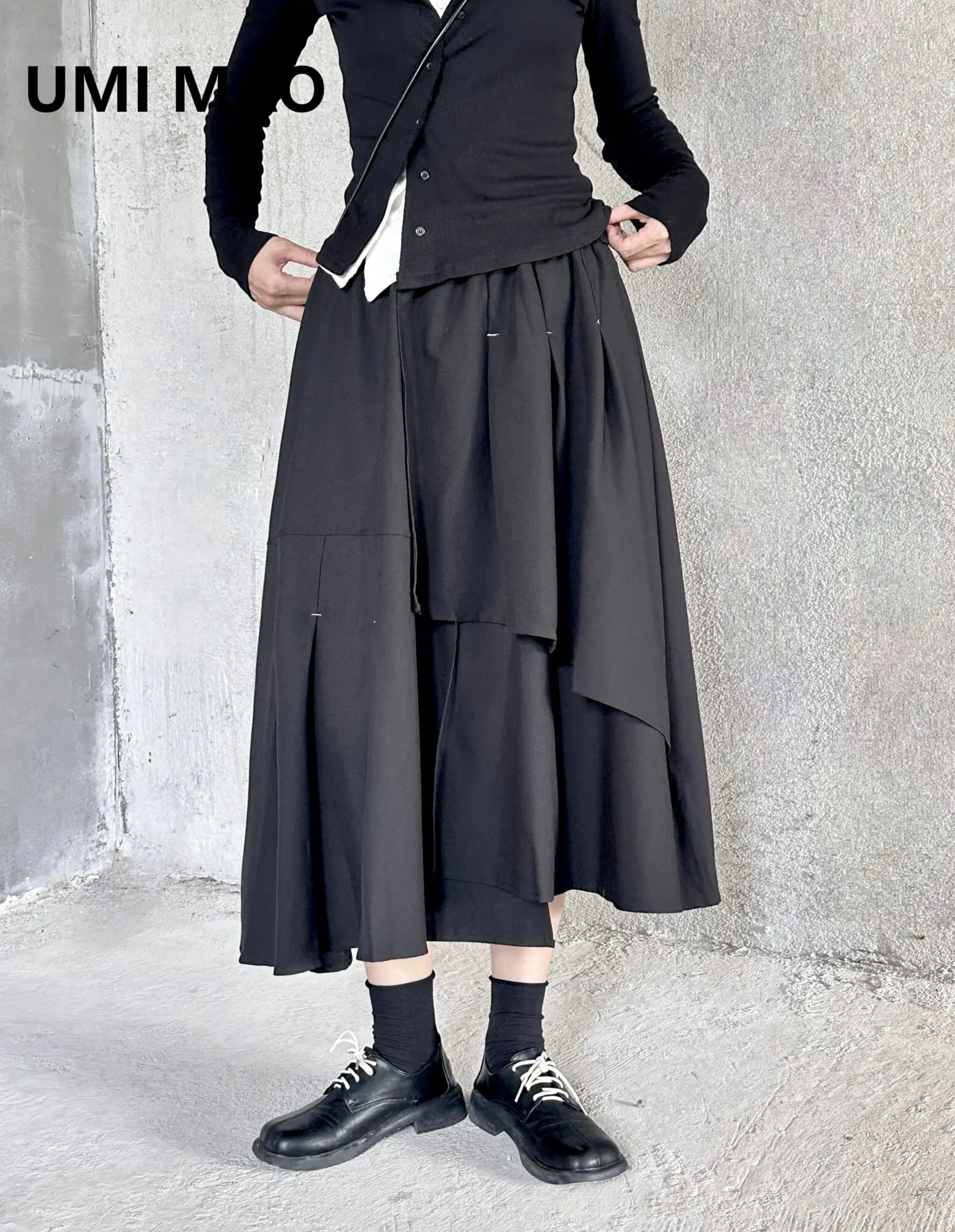 

UMI MAO Yamamoto Dark Skirt Women's Alternative Fashion Spring And Autumn Casual Irregular Design Half Skirt Women