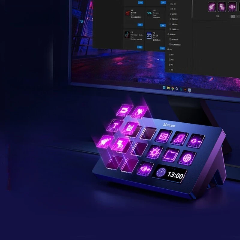 D200 Stream Deck LCD Visual Content Console Programmable Macro Keyboard Live Director Switch Station Macro Key Shortcut Keyboard