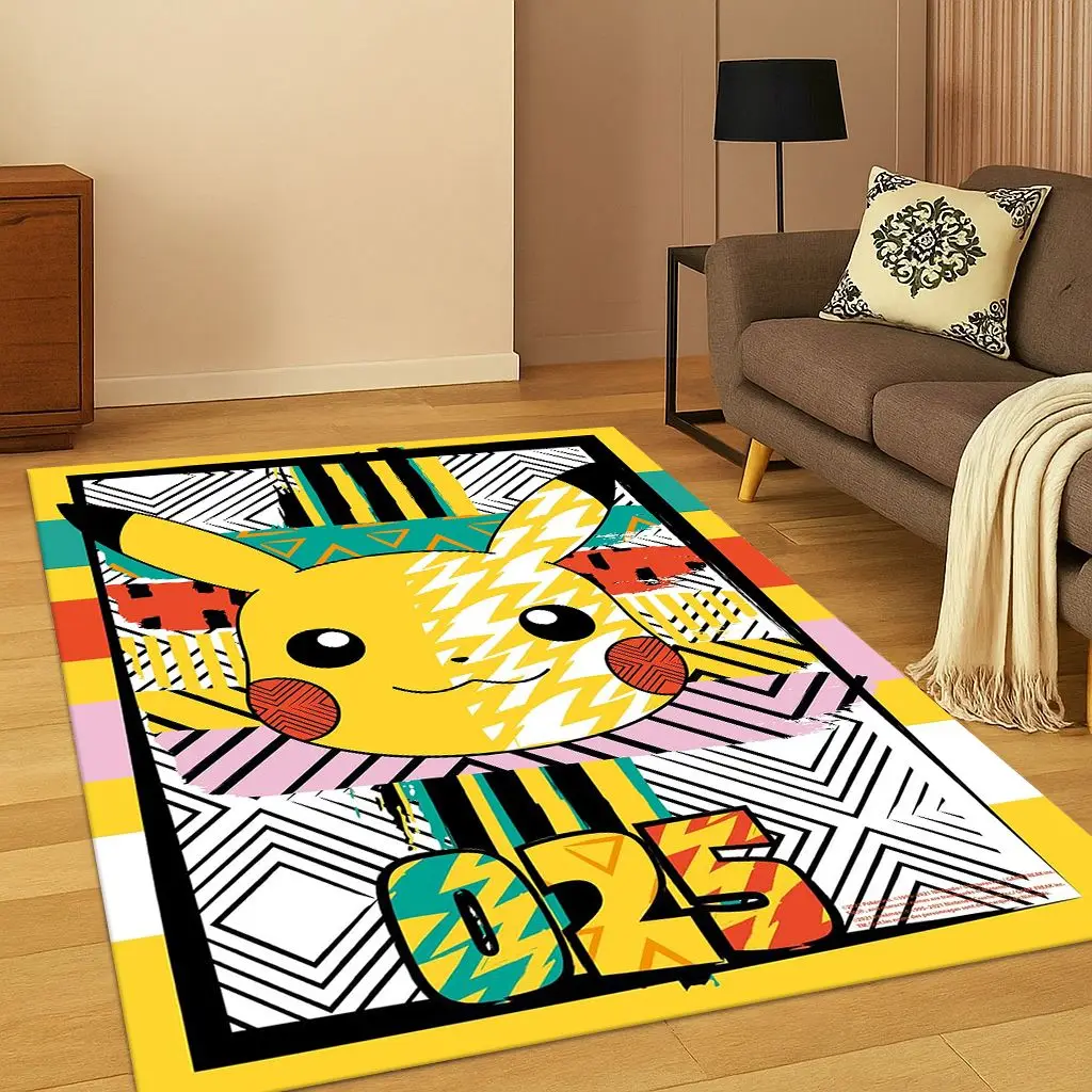 Pokemon Pikachu elfo monstruo dibujos animados lindo niño alfombra para sala de juegos sala de estar dormitorio felpudo decoración antideslizante alfombra de juego Gif