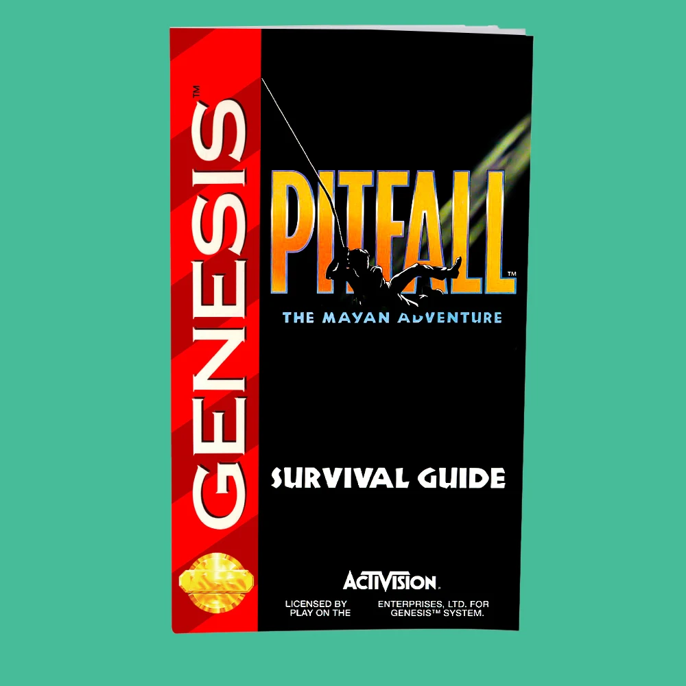 Pitfall - The Mayan Adventure USA Game for SEGA Mega Drive Genesis 16 bit Consoles Game Cartridge Box Manual