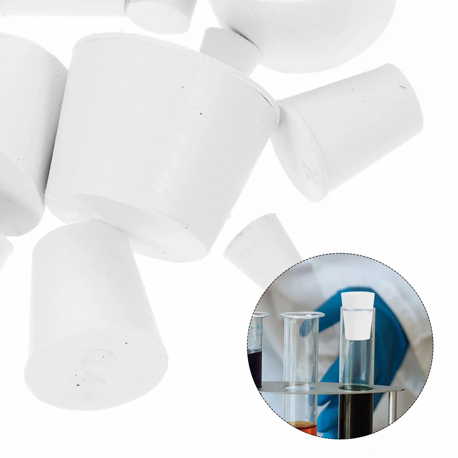 

Rubber Stopper Sealing Solid Bungs Plugs Lab Stoppers for Laboratory Tube Test Tubes