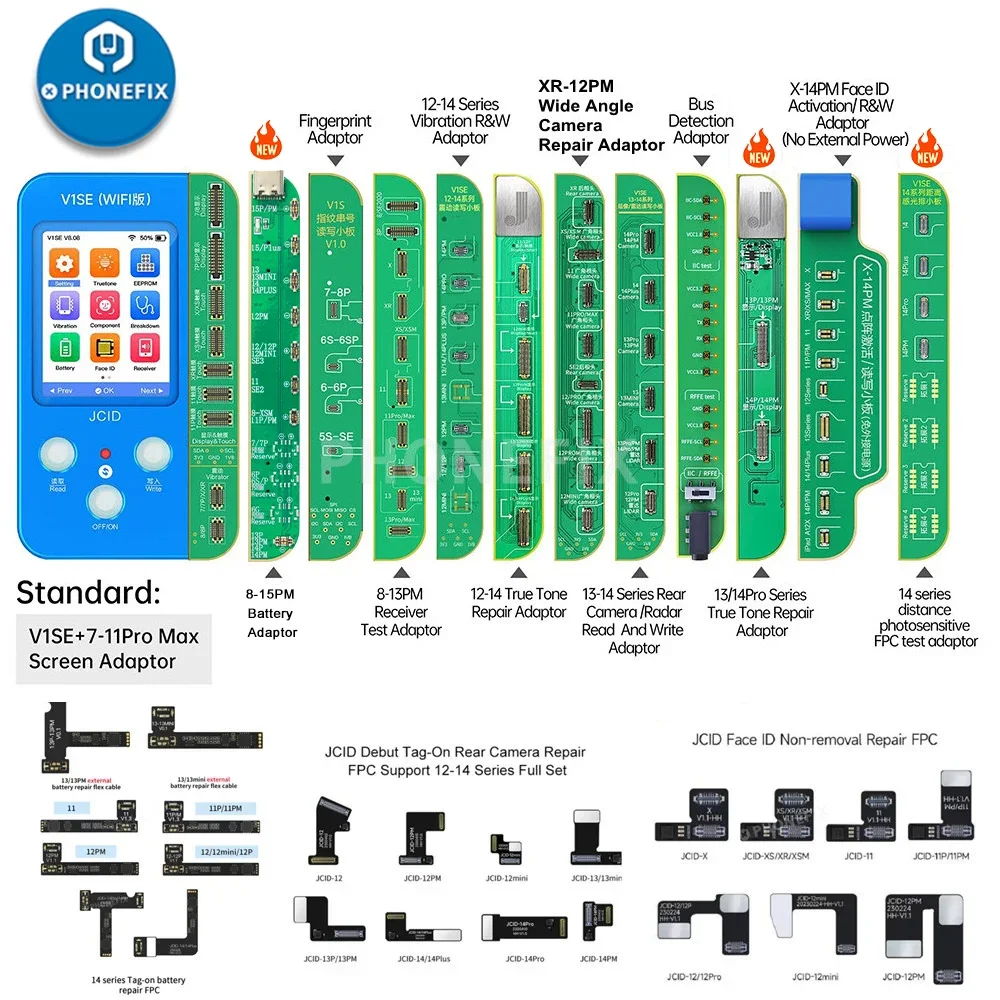 JCID V1SE Wifi Battery Repair Programmer for iPhone X 11 12 13 14 15 Series Battery True Tone Rear Camera Face ID Touch Repair