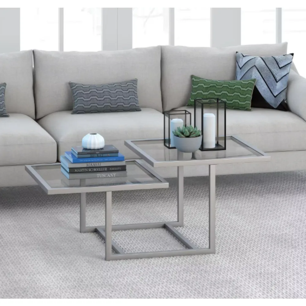 Amalie 43 in.  Large Rectangle Glass Coffee Table
