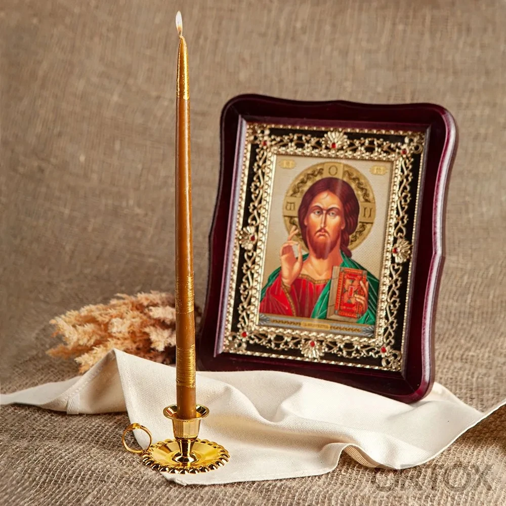 40*70mm Orthodox Candlestick brass countertop with \