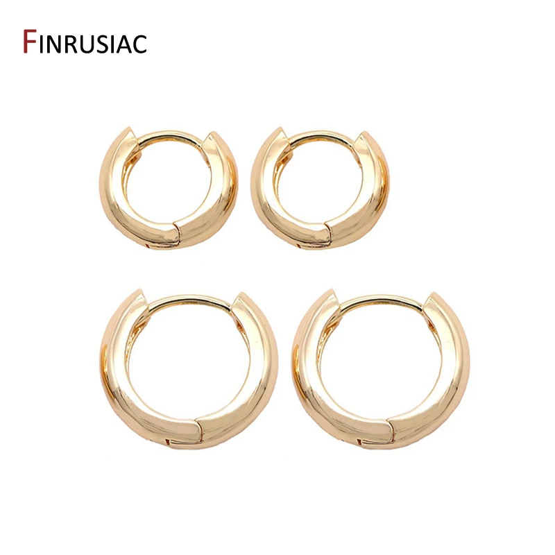 

New Fashion Plated Gold Round Huggie Earrings For Women Jewellery Simple Hoop Circle Earring Ladies Party Gift