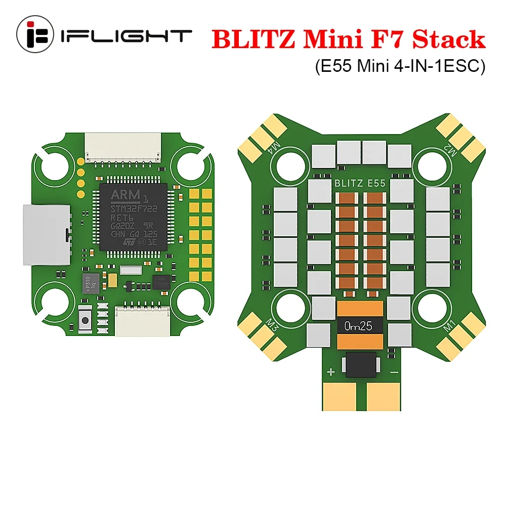 AvaCoreIFlight BLITZ Mini F7 Flight Controller W/ BLITZ E55 4in1 ESC 2-6S/ BLITZ Force 5.8GHz 600mW Adjustable VTX For RC FPV Dr