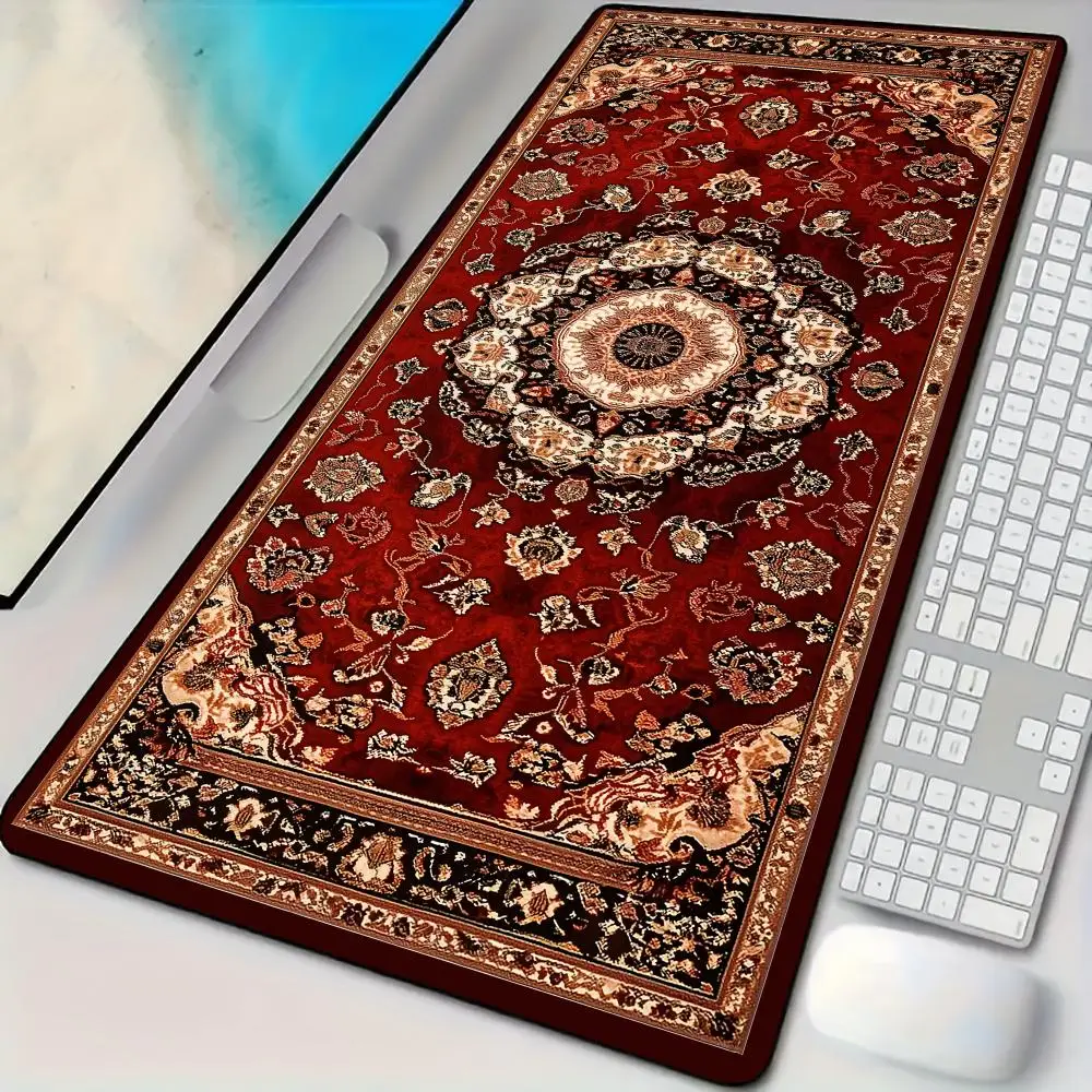 

Persian style Mouse Pad Desk mat with stitched edges Natural rubber base maus pad suitable for office and gaming decorative pad