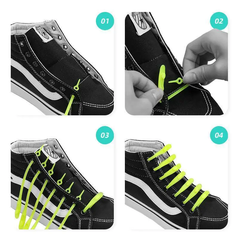 Fashion Silicone Shoelace Sneakers Laces Shoes Accessories Round Waterproof Elastic Shoelaces No Tie Lazy Shoe Lace