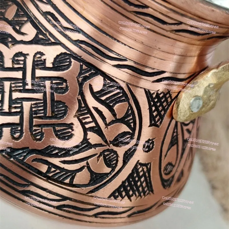 

Серебряная кофеварка ручной работы, электрическая керамическая плита для открытого огня, импортная кофеварка из Турции, чистая медь, высококачественная деревянная ручка