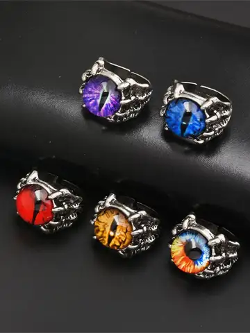 Lucky Turkish Blue Evil Eye Rings For Women Men Fashion Punk Devil Eye Adjustable Open Ring 2022 Trend Party Jewelry Accessories