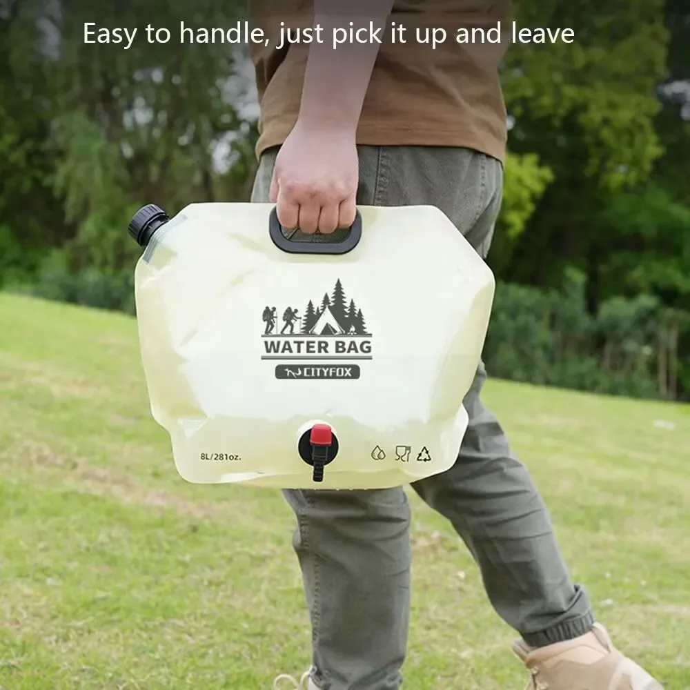 Outdoor Water Storage Bag 8L With Faucet Valve Travel Camping Food Grade Large Capacity Portable Foldable Plastic Water Bag image 2